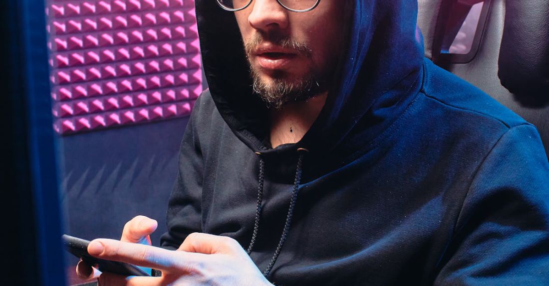 Phishing - Shocked Man Staring Wide-eyed on a Computer